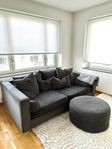 Burhéns 3-sits soffa, grå sammet 