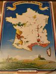 Affisch poster vin retro vintage print deco Frankrike karta