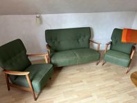 soffgrupp 2 fåtöljer med  soffa,Duxello, retro, vintage 