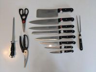 12 st kockknivar i medföljande väska