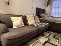 soffa 3 sits, matta och soffbord 