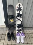 snowboard och snowboardskor 
