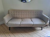 Mio "Yesterday" retro 3-sits soffa ljusbrun