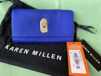 Plånbok, clutch, i blått skinn från Karen Millen
