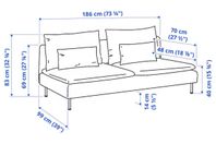 Söderhamn IKEA 3-sits soffa utan överdrag