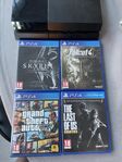 Playstation 4 (PS4) + 4 spel