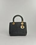 Lady Dior Canage Hand Bag Nylon Black