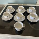 Kaffeservis servis porslin kaffekopp fat blåklint Mariehult