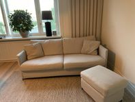 Petito 3-sits soffa + fotpall, Tristan Sand färg 