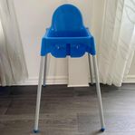 Barnstol blå IKEA Antilop Limited Edition matstol 