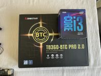 Moderkort TB360-BTC PRO 2 + Intel Core I3-9100