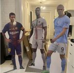 pappfigurer dekoration Messi Ronaldo Haaland