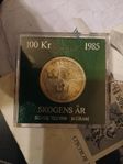 100 kr 1985 mynt 925 silver 16 gram silvervärde ca 150 kr