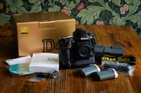 Nikon D4s – ”lågmilare” – kamerahus med tillbehör