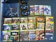 Xbox 360 Halo edition 3 st handkontroller 18 spel