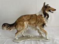 Porslin figurin,  collie Lassie, samlarobjekt 