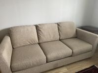 beige soffa, 3-sits