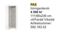 Ikea PAX hörngardrob bortskänkes
