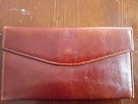 cognacsfärgad plånbok i äkta skinn