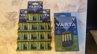 Stort VARTA paket med Nya Laddbara batterier och laddare