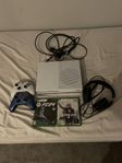 Xbox One S med kontroller, headset, kablar t Xbox, Fifa spel