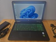 Gaming Laptop HP pavilion 1060 i7 SSD + HDD W11 Spel dator