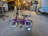 barncykel 12 tum med stödhjul och balanspinne 