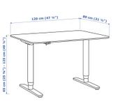 Bekant 120x80 sitt/stå inklusive avskärmare