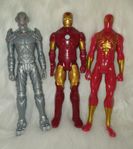 Marvel figurer: Ultron, Iron man, Spider man (Iron Spider)