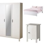 BRUSALI IKEA PAKET Sängram 180cm + Garderob + Sängbord