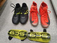 Fotbollsskor Nike Mercurial st.35.5, Fotjoy st. 34 +benskydd