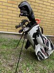 komplett golfset + bag med tillbehör