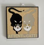 ”Varning för katter” italienska kakelplatta