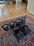 PowerBlocks och kettlebells (kan köpas separat)