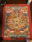 Thangka, handmålad, Wheel of life, Buddha, Tibetan Buddhism