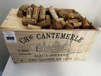 Vinlåda för 6 fl. brännmärke Château Cantemerle+vinkork