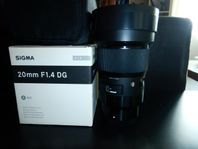 Sigma 20 mm 1.4 ART till Sony