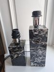 Bordslampa / lampfot i svart marmor, set med två
