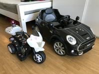 Elektrisk Mini Cooper och Motorcykel