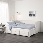 HEMNES Dagbäddstomme med 3 lådor, vit, 80x200 cm