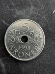 Norsk 5 krona från 1998