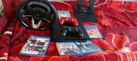 PlayStation 4 med konsol ,ratt och spel