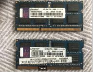 8GB(2X4GB) DDR3 PC3-12800S/1600MHZ SODIMM.(laptop minne).