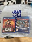 Red dead Redemtion II och Uncharted Collection Ps4 Spel