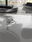 Ny PANDORA ring signature dubbla ring med logo 