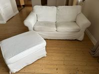 Ektorp 2-sits soffa med fotpall smutsig men bra skick 