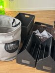 cleaning compartments boxes, laundry bag and laundry basket