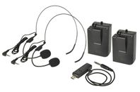 2st trådlösa headset-mikrofoner med FM-sändare och mottag