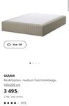 Säng/resårmadrass med ben Skårer Ikea