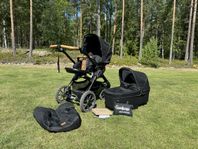 Emmaljunga barnvagnspaket, nxt90 ligg- och sittdel+chassi